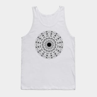 Black Ink Lace Mandala Tank Top